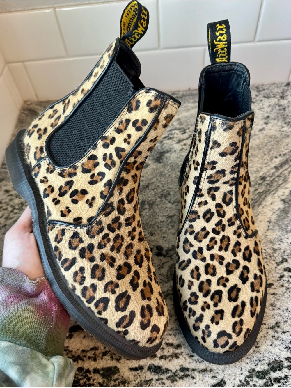 Dr. Martens Flora Hair On Chelsea Boot in “Medium Leopard”. Size 7. VGUC.